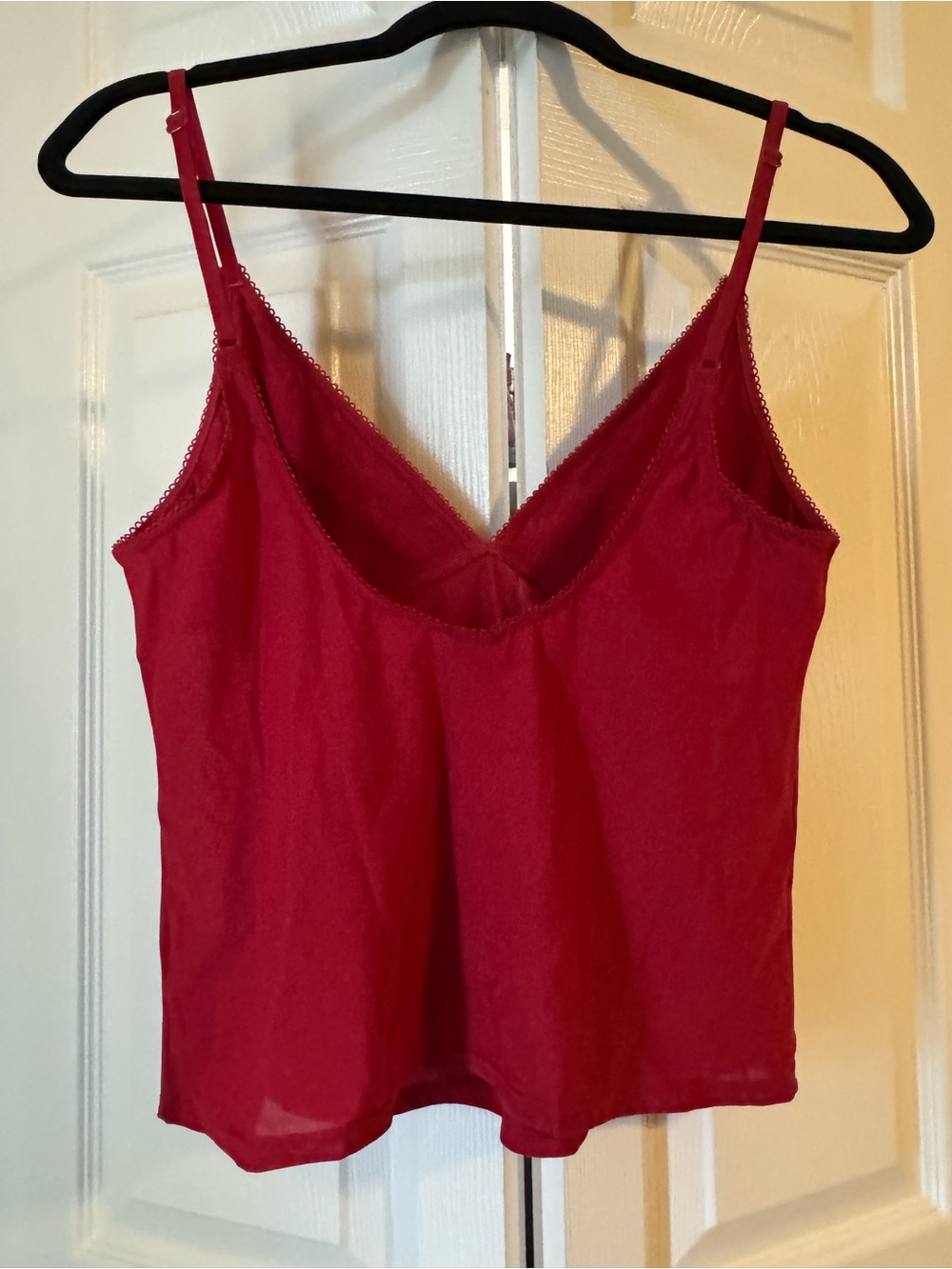 BDG Red Sheer V-Neck Camisole with Adjustable Straps - Picture 3 of 5